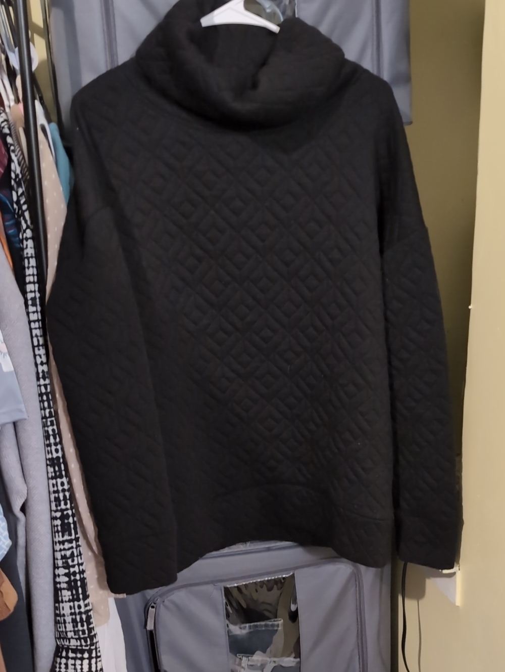 GAP Black Quilted Cowl Neck Sweater